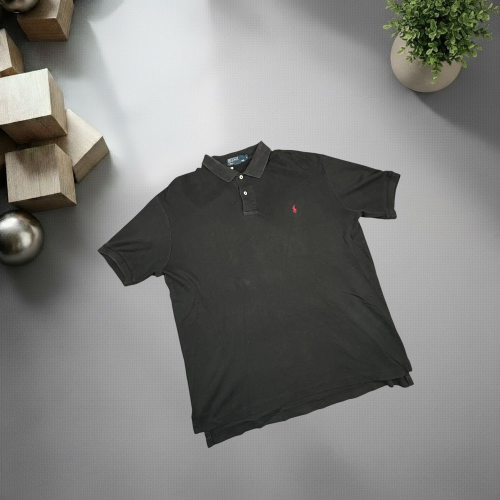 Vintage‎ Polo Ralph Lauren Black Polo Shirt Mens Large Red Pony Logo 90s Y2K L